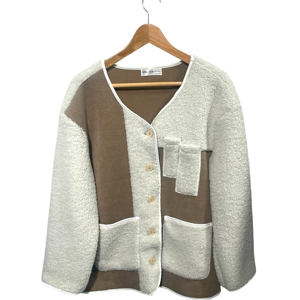 Little Mountain Vancouver Cordova Sherpa jacket in ivory - size large - Picture 2 of 8
